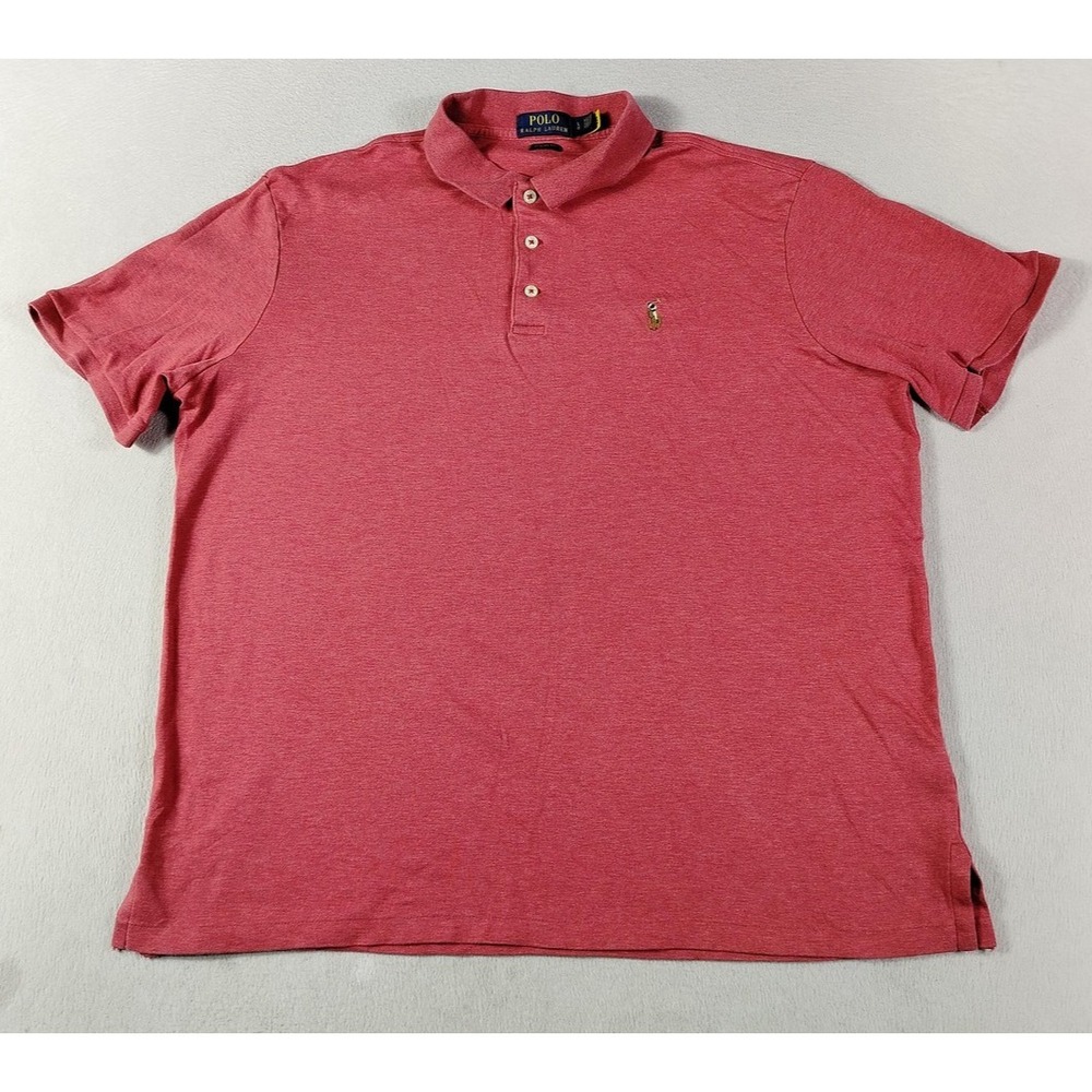 Polo Ralph Lauren Polo‎ Shirt Mens Large Pink Classic Fit Jersey Cotton Pony